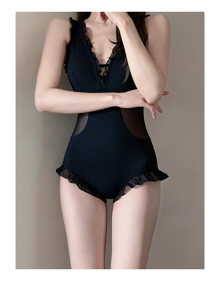 ◆ Dudu ◆ New One-Piece Swimsuit Female Sexy Fancy Hot Spring Desire Wind Covering Belly Thin Open Back Vacation Swimsuit