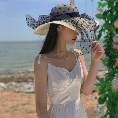 Japan Beach Sun Protection Seaside Vacation Big Brim Hat