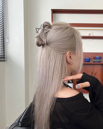 Y2g Sexy Ins Niche Style Sweet Cool Five-Pointed Star High Ponytail Back Head Metal Grip Shark Clip Hairware Hair Accessories