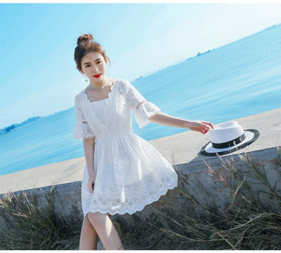 2023 Spring and Summer White Slimming Fresh Dress