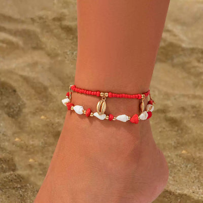 Fashion New Holiday Natural Shell Anklet Female Ins Niche Design Classy Sexy Beach Accessories Tide