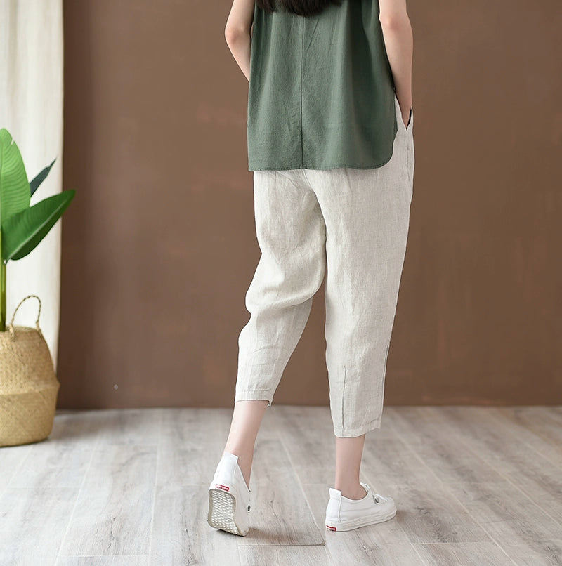 Artsy Loose and Simple Slimming Thin Holiday Capri Pants