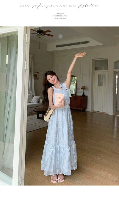 Lazy Vacation Style Dress Summer Elegant Halter