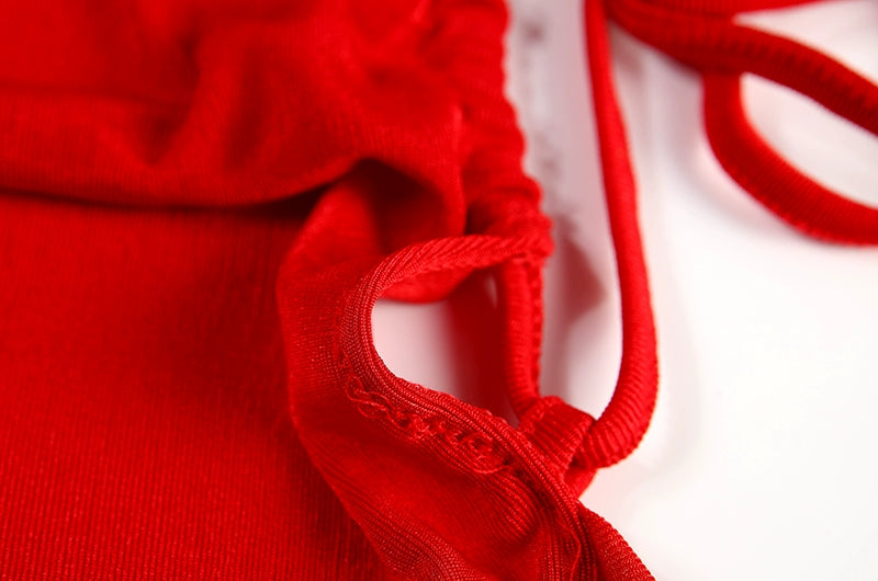 2024 New Summer Fashion Sexy Strapless Dress Strapless Hang Neck Temperament Dress