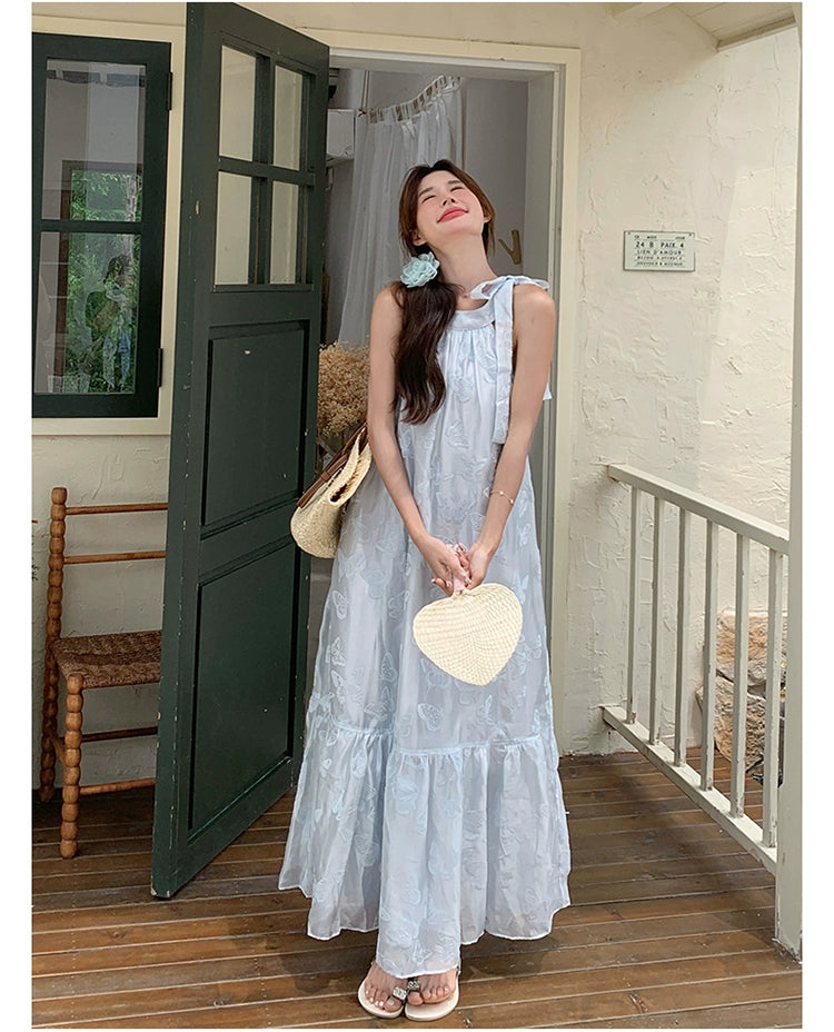 Lazy Vacation Style Dress Summer Elegant Halter