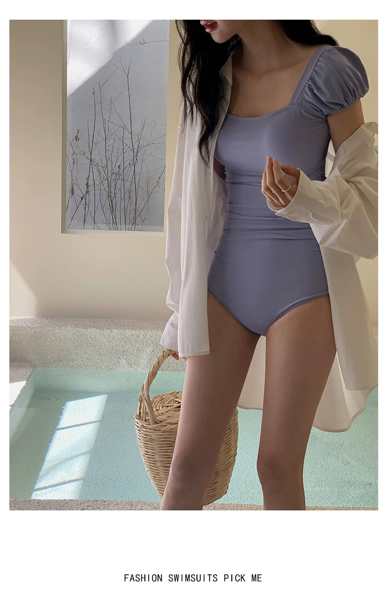 Big Fisherman Open Back Triangle One-Piece Hot Spring Vacation Swimsuit