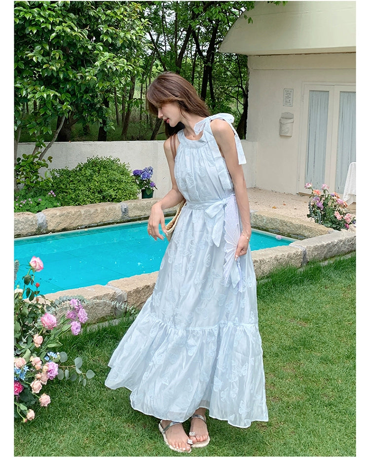 Lazy Vacation Style Dress Summer Elegant Halter
