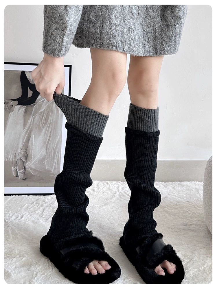Yoga Pants Foot Sock Female Gray Bunching Socks Knee Socks Autumn and Winter Knee Socks Y2g Leg Warmer Calf Socks Matching Dad Shoes