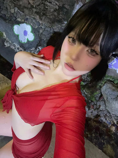 Swimsuit Female 2024 New Arrival Best Selling Red Bikini Fancy Girl Hot Spring Separates Seaside Vacation Three-Piece Suit