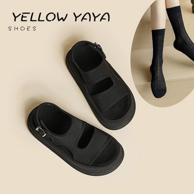 Soft Elastic Thick Sole Elastic Band Slip-on Casual Sandals