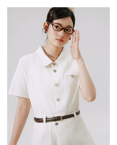 Li Xiaosan Loose-Fit Black Working Wear Dress Fake Two-Piece