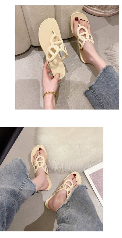 Internet Celebrity Flats Summer Beach Pig Nose Slippers