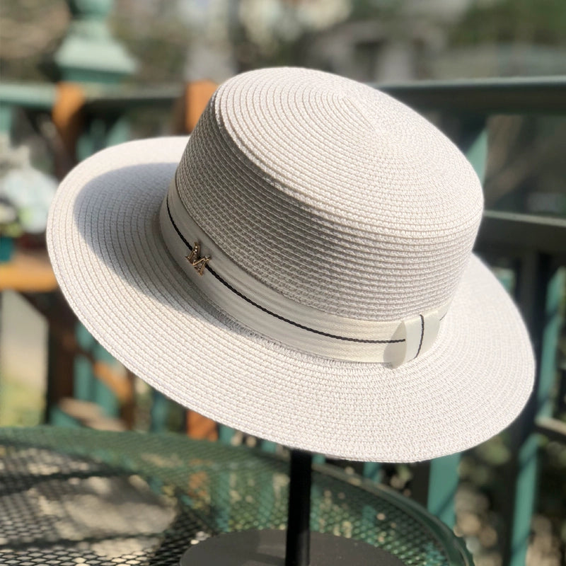 Sun Hat Fashionable White Straw Hat for Women