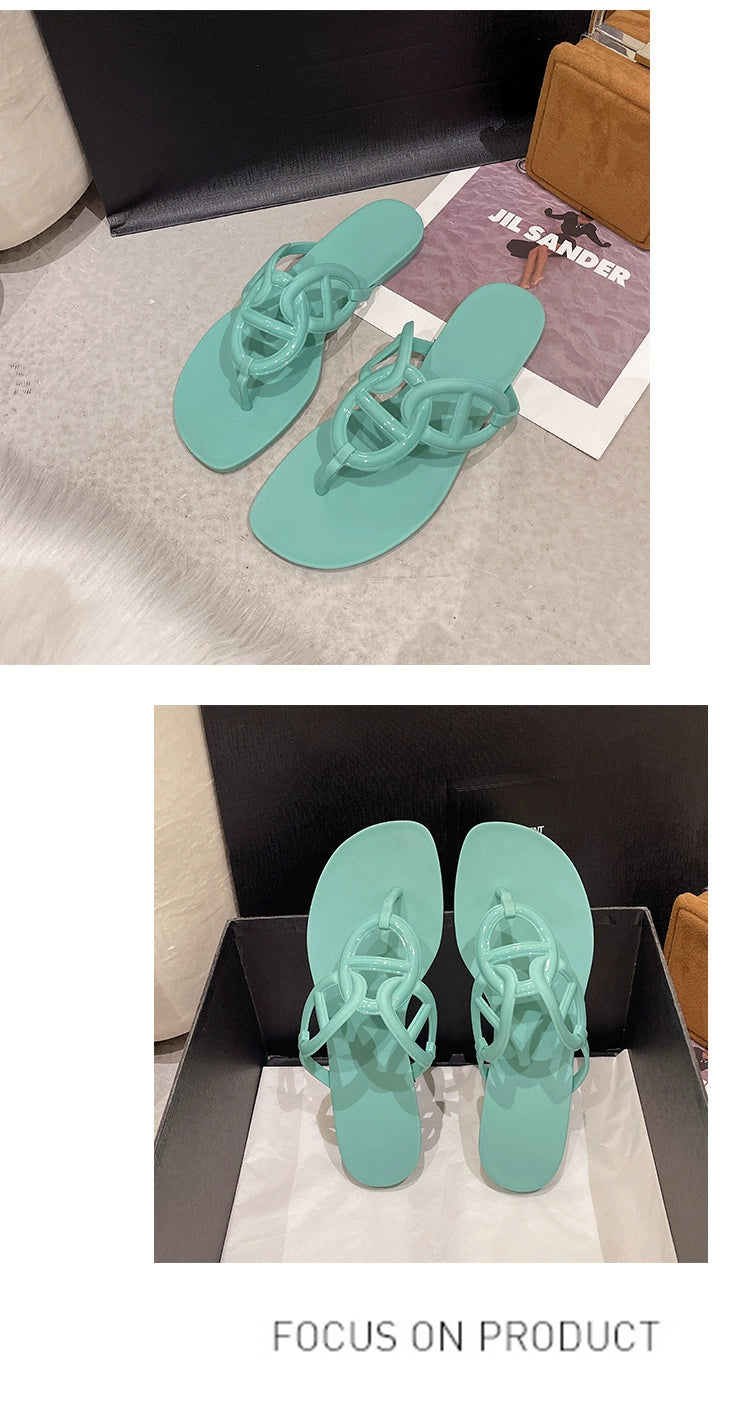 Internet Celebrity Flats Summer Beach Pig Nose Slippers