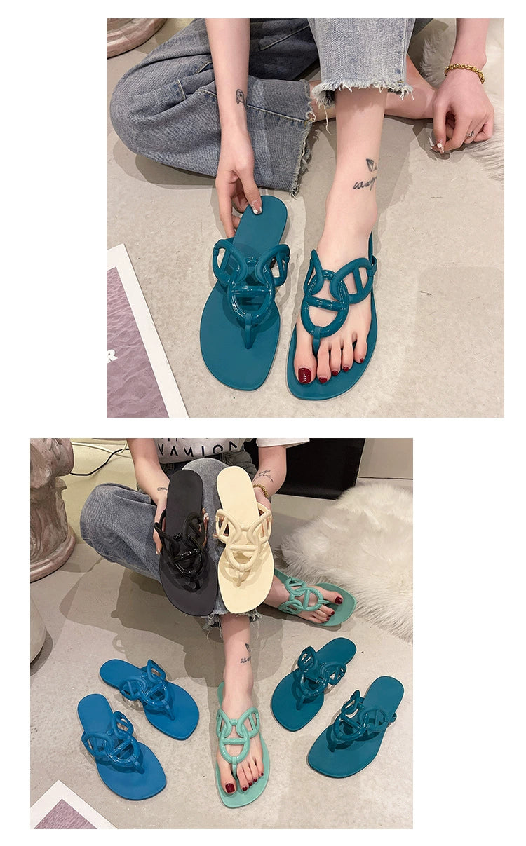 Internet Celebrity Flats Summer Beach Pig Nose Slippers