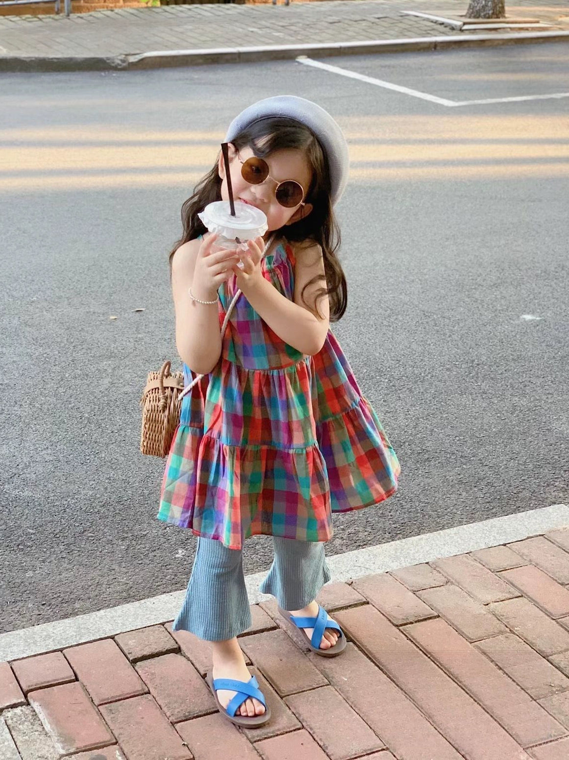 Summer Girls Flared Pants Baby Fashionable Overall Dress