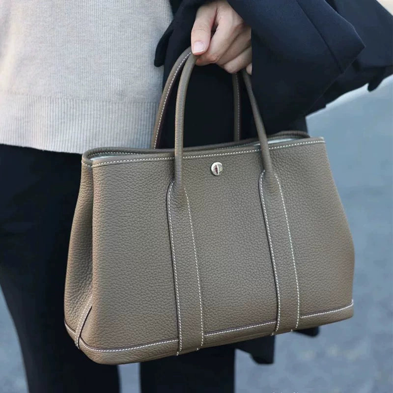 2024 New Genuine Leather Ladies' Bags Tote Bag Shoulder Crossbody Tote Bag Cowhide Handbag Large Capacity Versatile Minimalist
