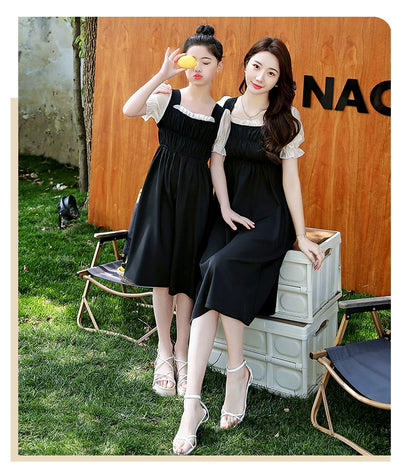 Classy Fried Street Parent-Child Clothes 2025 Summer New Skirt Seaside Holiday Girl Dress Mother-Daughter Matching Outfit Fashionable