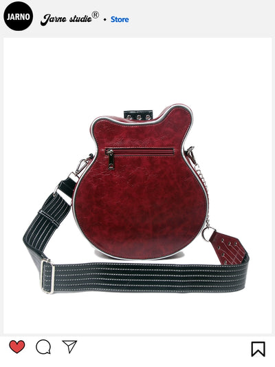 2024 Stylish Creative Y2g Sexy American Retro Guitar Shape Bag Bass Cartoon Backpack Messenger Bag Female Trendy Bag