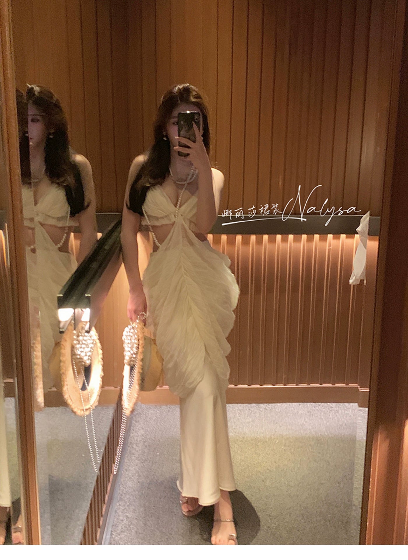 Elegant Ladies Seaside Holiday Midriff Outfit Dress Dress