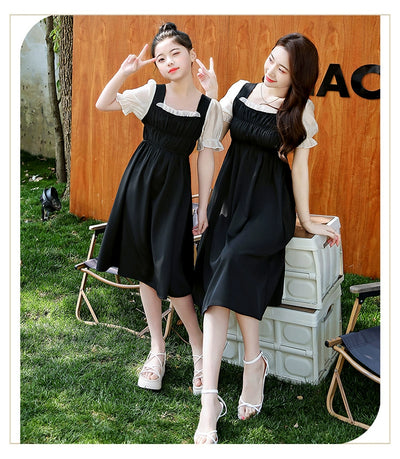 Classy Fried Street Parent-Child Clothes 2025 Summer New Skirt Seaside Holiday Girl Dress Mother-Daughter Matching Outfit Fashionable