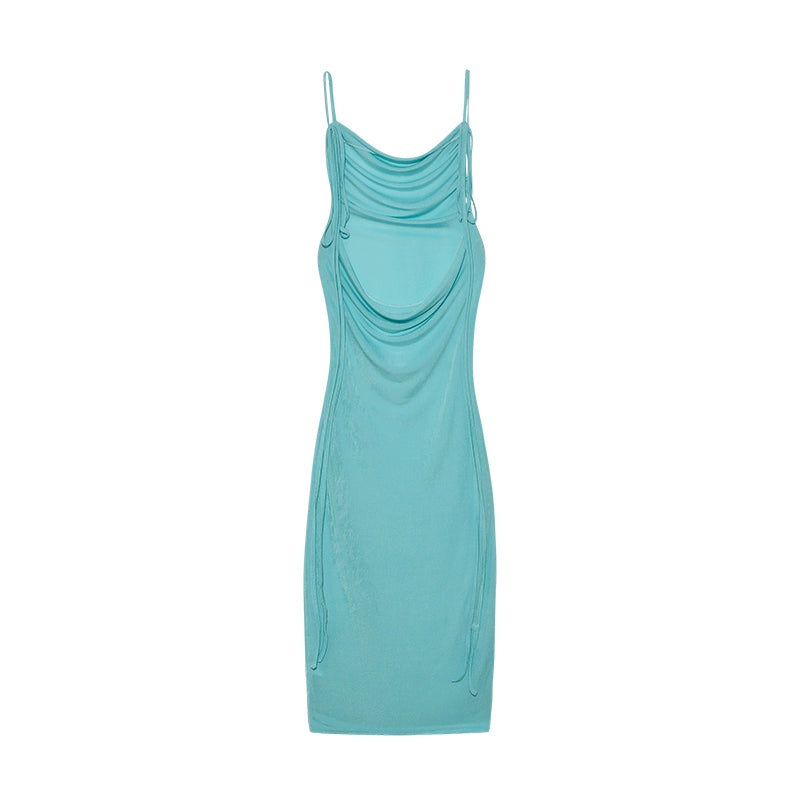 2024 New Summer Fashion Sexy Strapless Dress Strapless Hang Neck Temperament Dress