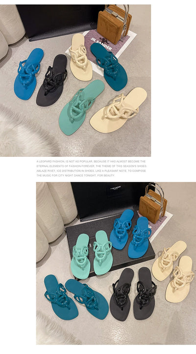 Internet Celebrity Flats Summer Beach Pig Nose Slippers