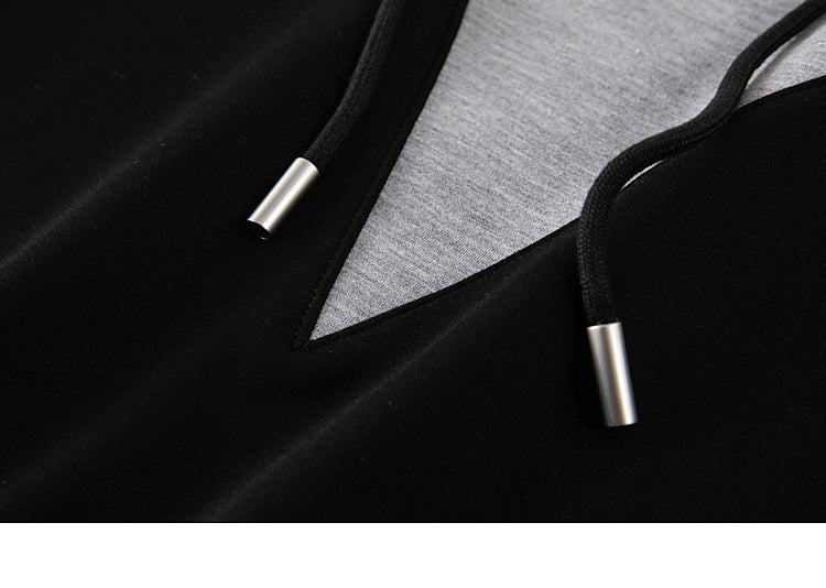 Xwi Xin Not Contrast Color Patchwork Hoodie Dress Female 2024 Autumn Simplicity Generous Slimming Elegant Long Dress