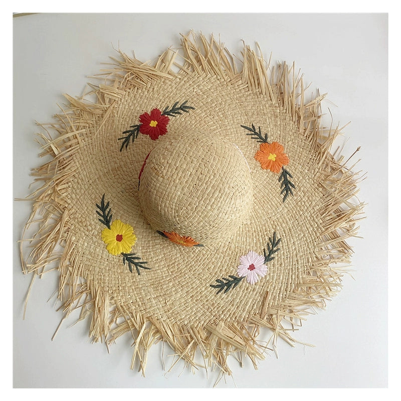 Original Raffia Women's Sun Hat Raw Brim