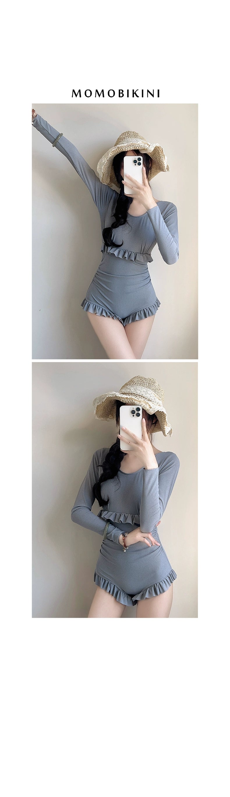 South Korea Sexy Long Sleeves Female Student Hot Spring Bathing Suit