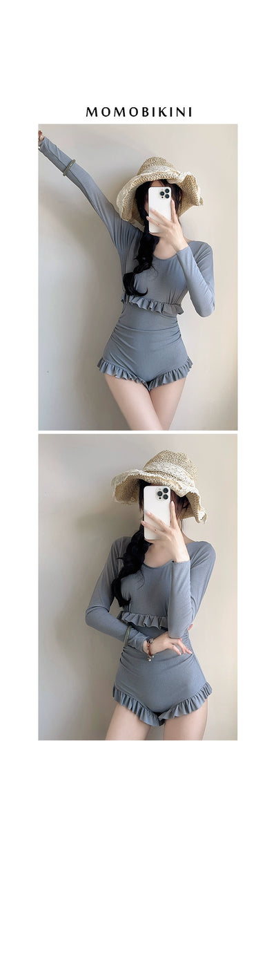 South Korea Sexy Long Sleeves Female Student Hot Spring Bathing Suit