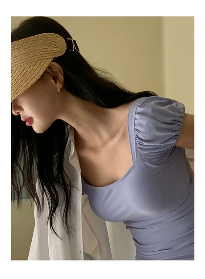 Big Fisherman Open Back Triangle One-Piece Hot Spring Vacation Swimsuit
