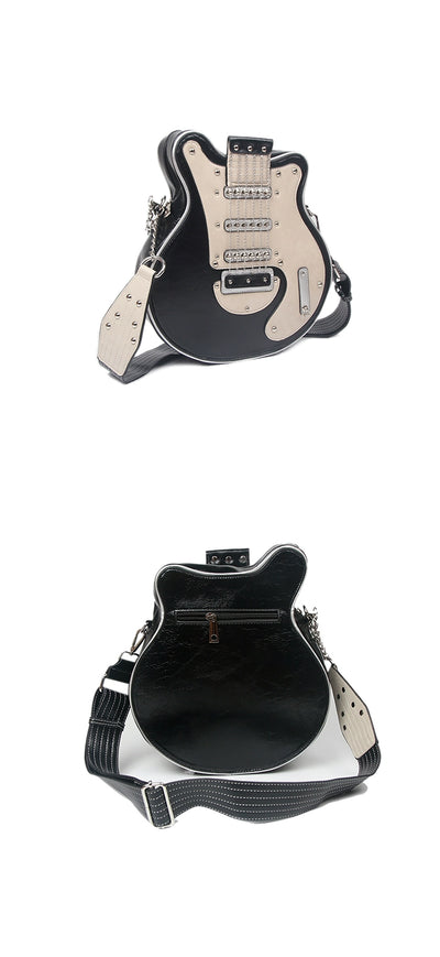 2024 Stylish Creative Y2g Sexy American Retro Guitar Shape Bag Bass Cartoon Backpack Messenger Bag Female Trendy Bag