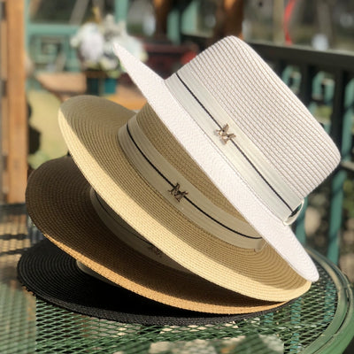 Sun Hat Fashionable White Straw Hat for Women
