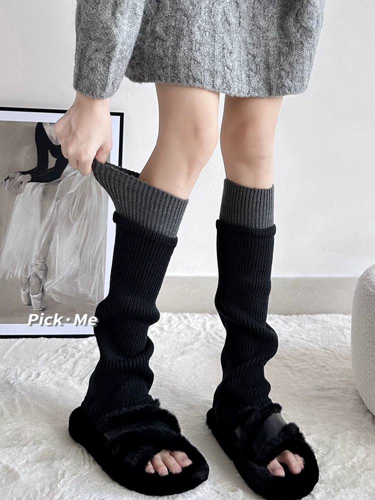 Yoga Pants Foot Sock Female Gray Bunching Socks Knee Socks Autumn and Winter Knee Socks Y2g Leg Warmer Calf Socks Matching Dad Shoes