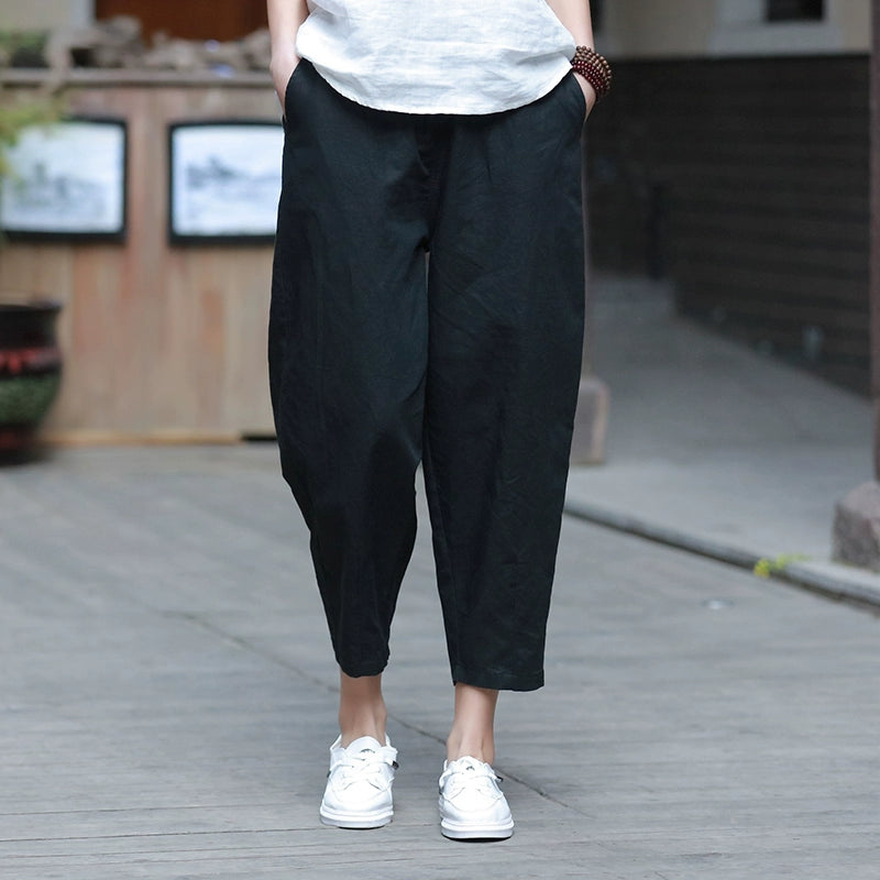 Artsy Loose and Simple Slimming Thin Holiday Capri Pants