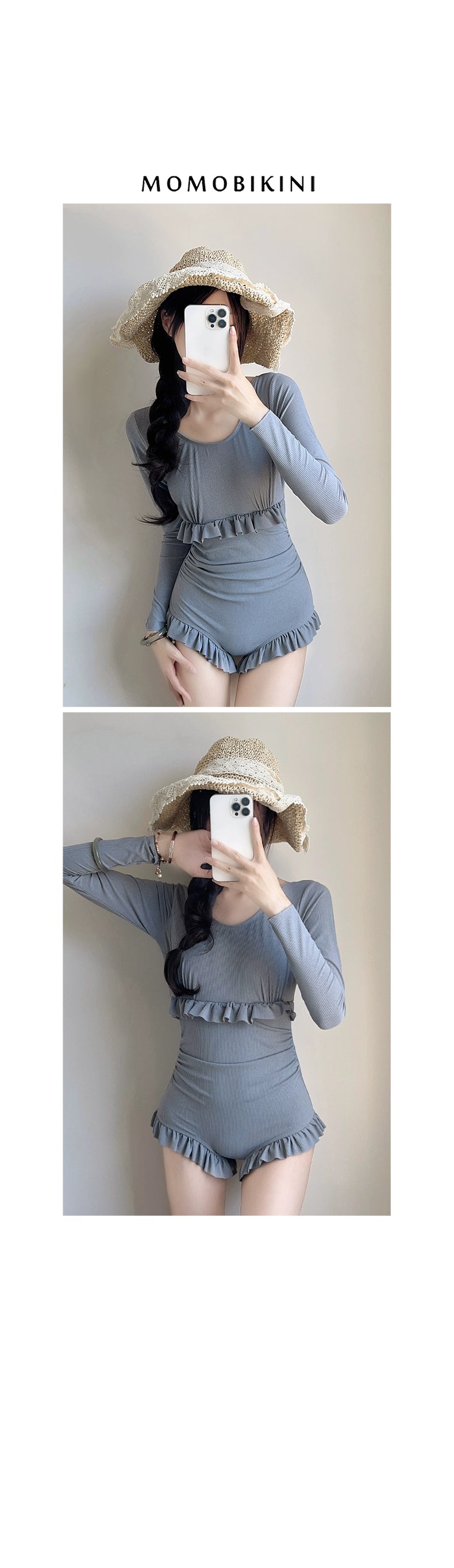 South Korea Sexy Long Sleeves Female Student Hot Spring Bathing Suit