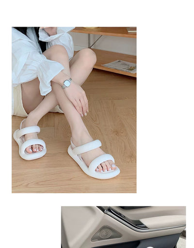 Thin Strip Fashion All-Match Flat Bottom Seaside Holiday Sandals