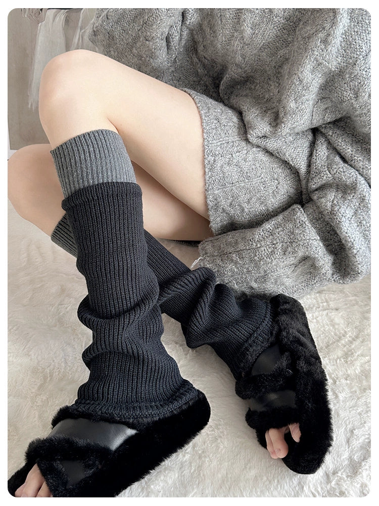 Yoga Pants Foot Sock Female Gray Bunching Socks Knee Socks Autumn and Winter Knee Socks Y2g Leg Warmer Calf Socks Matching Dad Shoes
