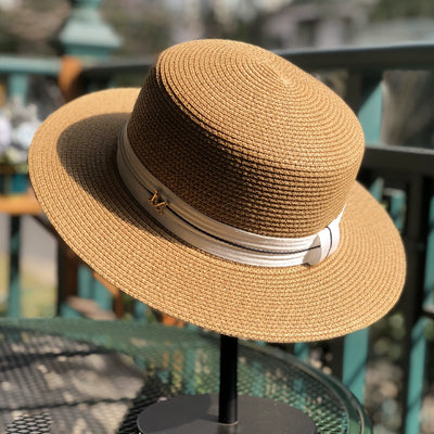 Sun Hat Fashionable White Straw Hat for Women