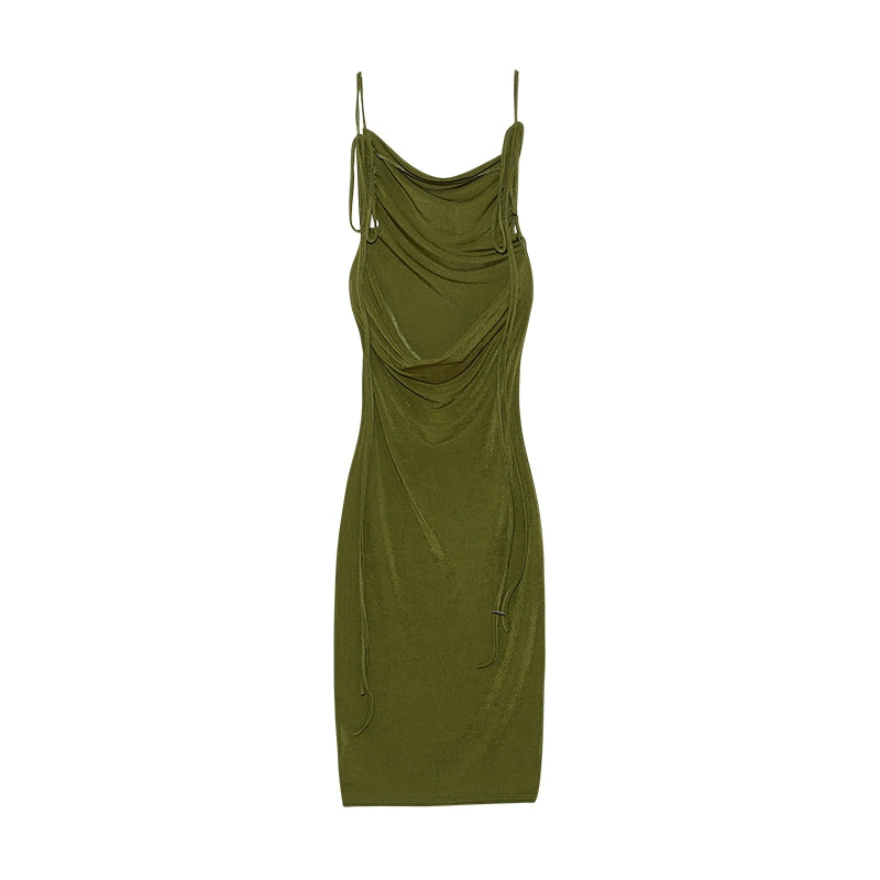 2024 New Summer Fashion Sexy Strapless Dress Strapless Hang Neck Temperament Dress