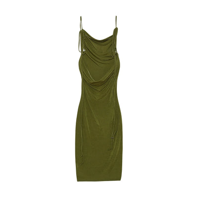 2024 New Summer Fashion Sexy Strapless Dress Strapless Hang Neck Temperament Dress