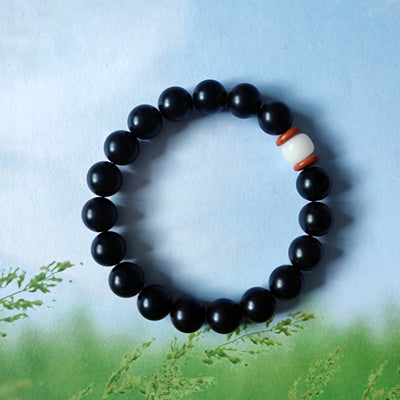 18 PCs Bodhi Seed Rosary Bracelet Ebony