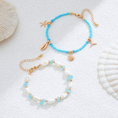 Fashion New Holiday Natural Shell Anklet Female Ins Niche Design Classy Sexy Beach Accessories Tide