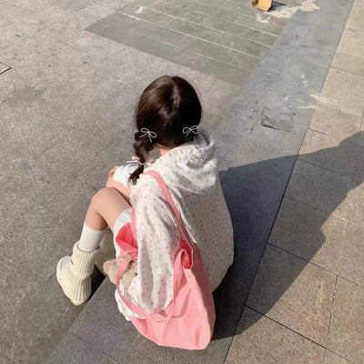 Sub-Culture Y2g Millennium Japanese Style Soft Girl Two-Dimensional Small Floral Cat Embroidered Hoodie Female Fall Winter Coat