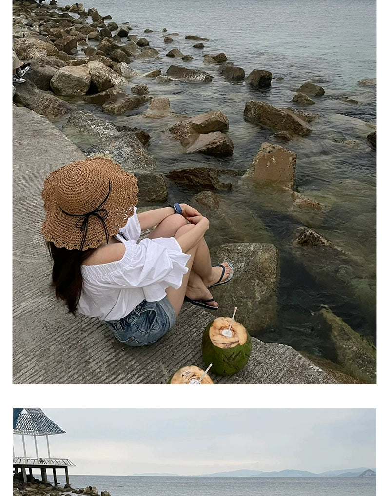 Straw Hat Summer Foldable Beach Women's Fresh Hat