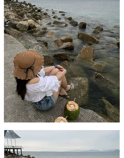 Straw Hat Summer Foldable Beach Women's Fresh Hat