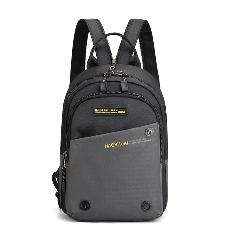 Men Nylon Small Backpack Rucksack  Multi-Functional Casual Travel Male Messenger Cross Body Chest Bags Knapsack Daypack