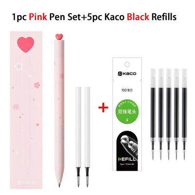 KACO Kawaii Rotate Gel Pens Stationery Caneta 문구용품 0.5MM Black Ink канцелярия Fluent Writing High Capacity for School Office ﻿