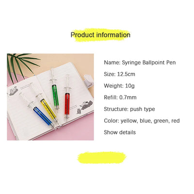 Novelty Syringe Needle Shape Ballpoint Creative Styling Needle Pen Office School Stationery Pen Syringe Needle Ballpoint Pen